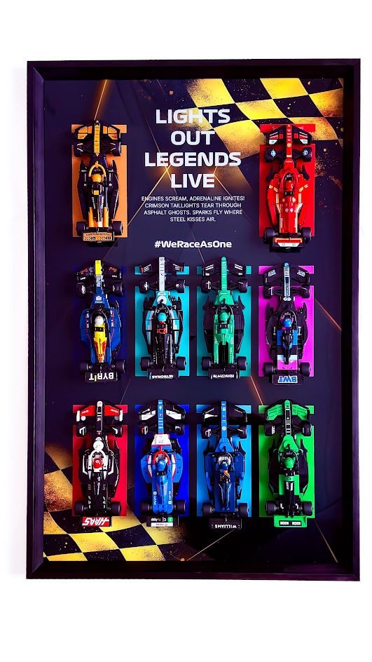 Designer Display Frame for LEGO F1 Speed Champions Series (50cm x 80cm) - Gold