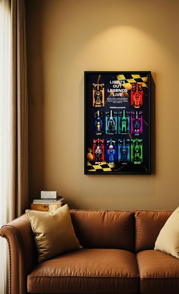 Designer Display Frame for LEGO F1 Speed Champions Series (50cm x 80cm) - Gold