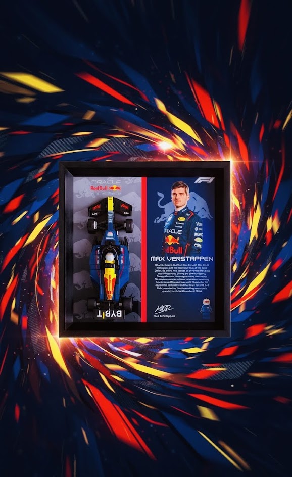 Red Bull F1 Designer Display Case - Premium Collectible Frame 28.5cm x 28.5cm