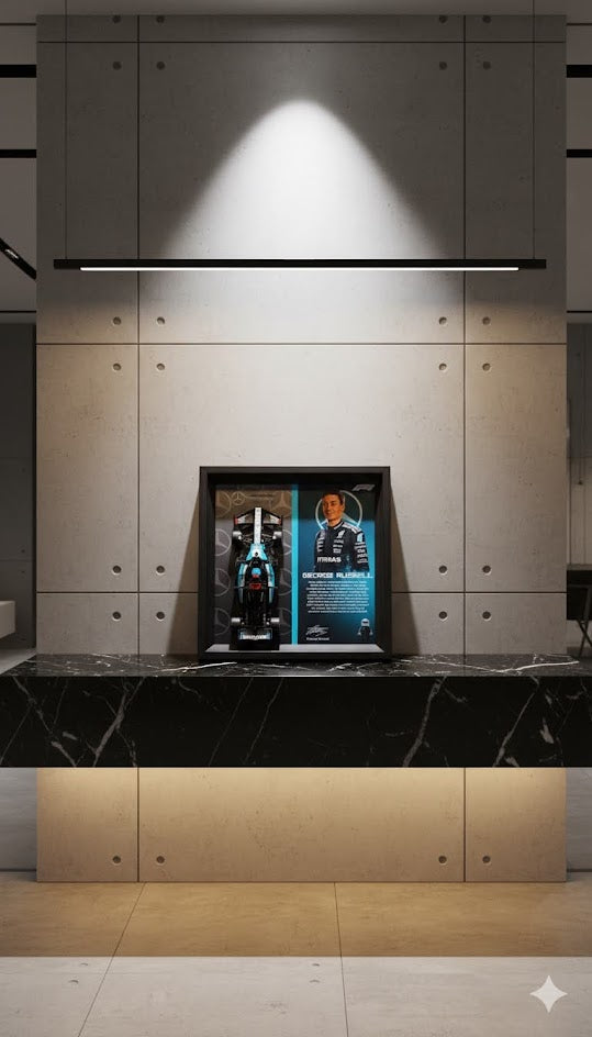 Mercedes F1 Designer Display Case - Premium Collectible Frame 28.5cm x 28.5cm