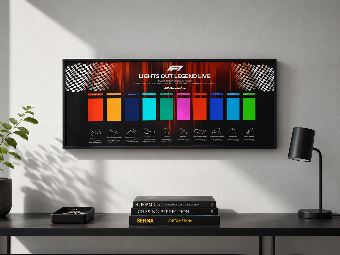 Full F1 Grid Frame Classic — 124×50cm slimline aluminium LEGO Speed Champions wall display South Africa