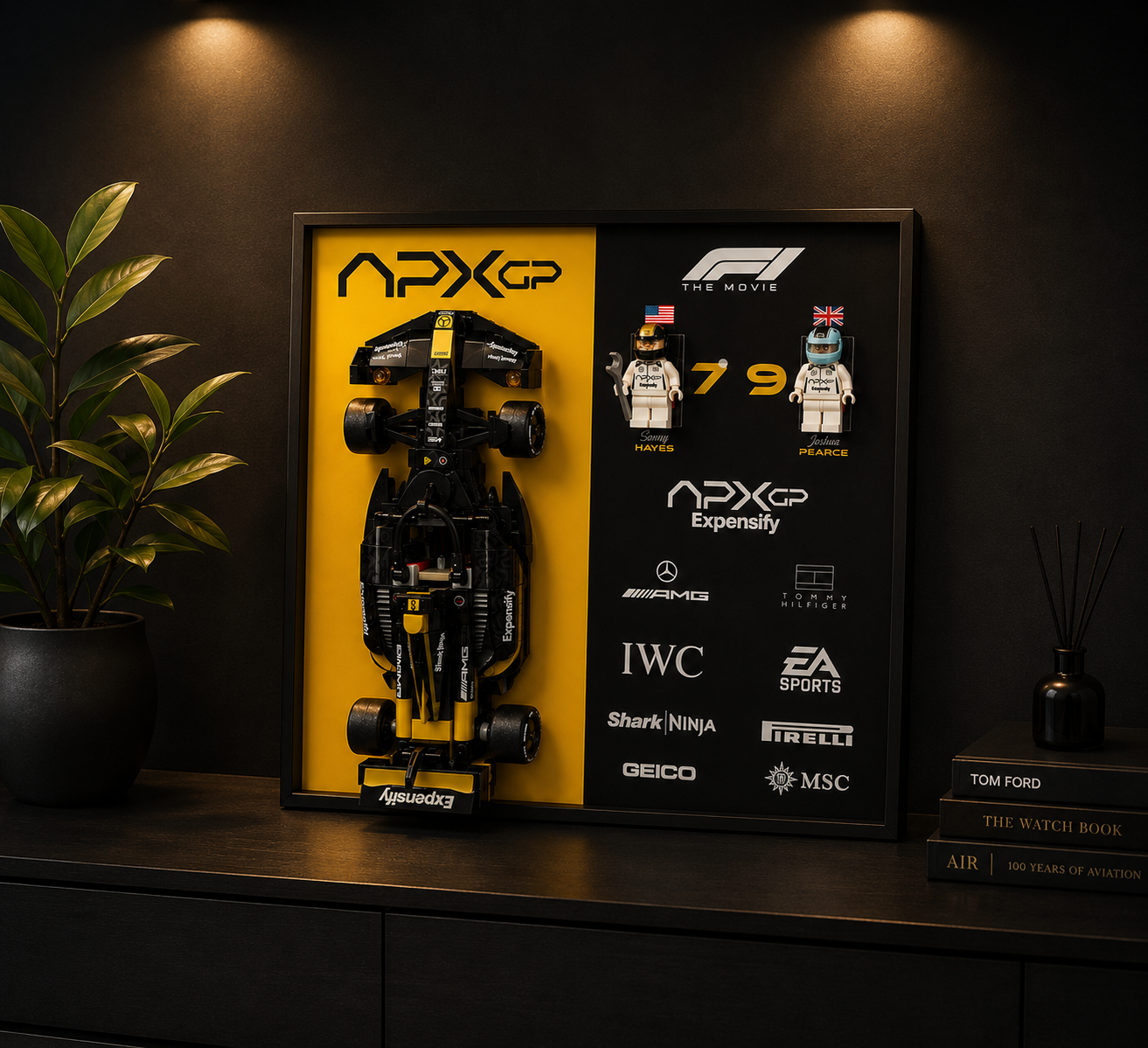 F1 Mini Collectible Frame Classic — 40×18cm slimline aluminium LEGO F1 Mini Series display South Africa