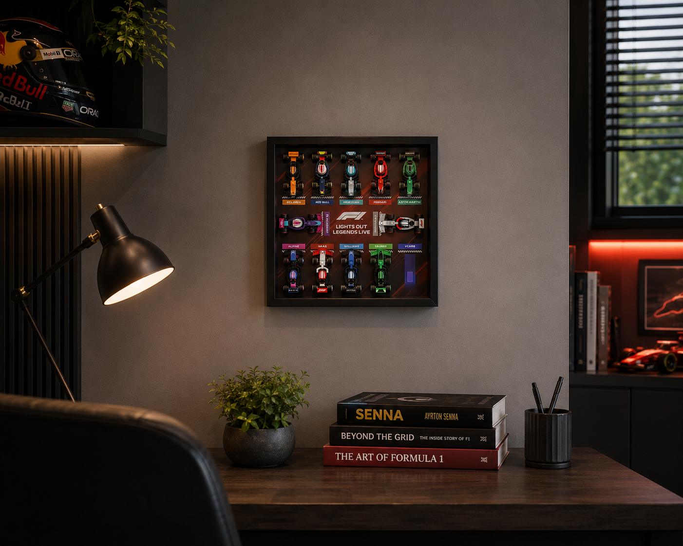 F1 Mini Collectible Frame Premium — 40×18cm thick synthetic moulding LEGO F1 Mini Series display South Africa