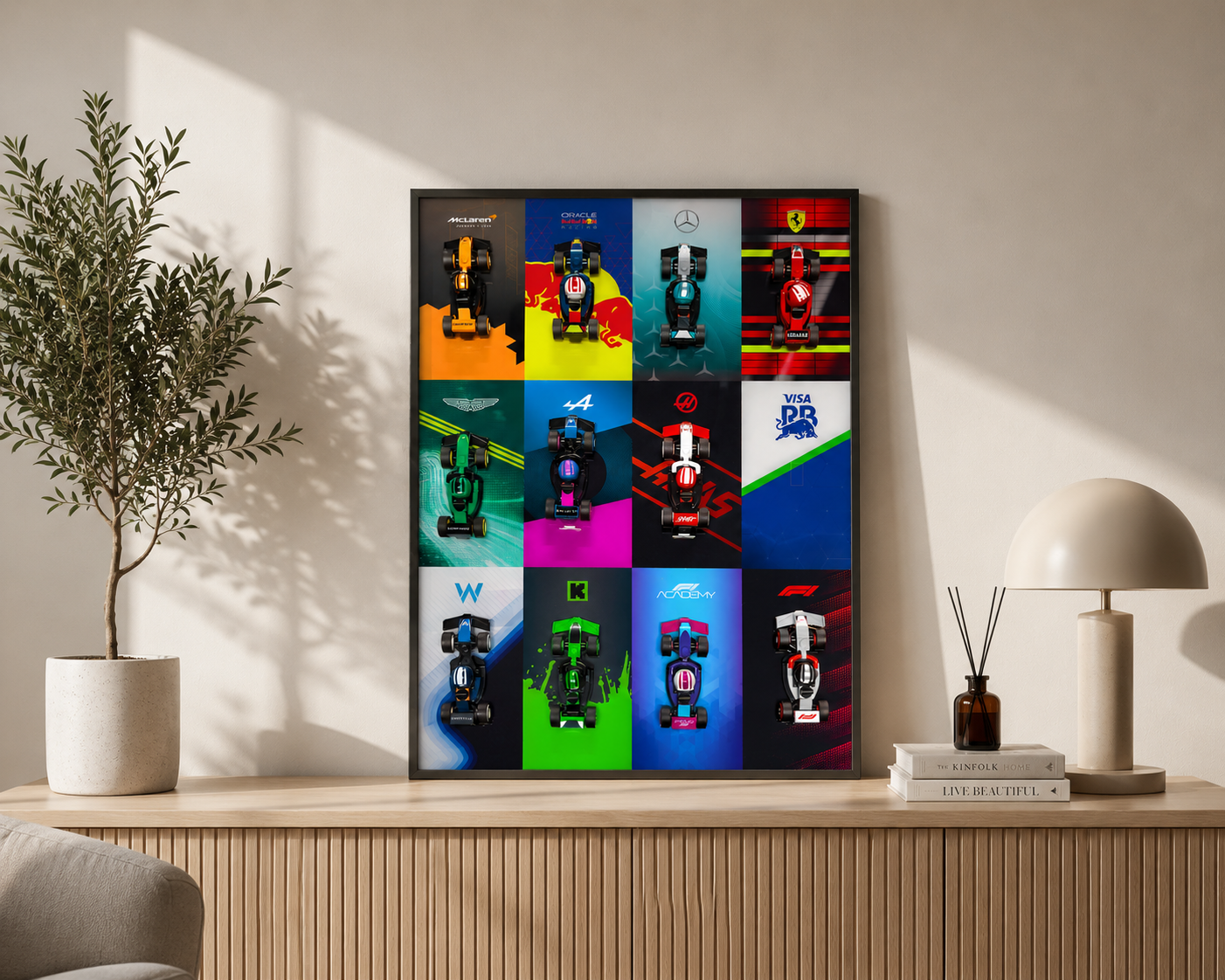 Team Grid Frame Classic — 80×30cm slimline aluminium LEGO Speed Champions team display South Africa